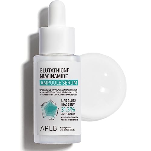 APLB Glutathione Niacinamide Ampoule Serum | LIPO GLUTA NIAC CEN�?31.3% 1.35 FL.OZ/Korean Skincare, Long lasting moisturizing, Improve skin elasticity, Revitalize for gentle and improve skin texture