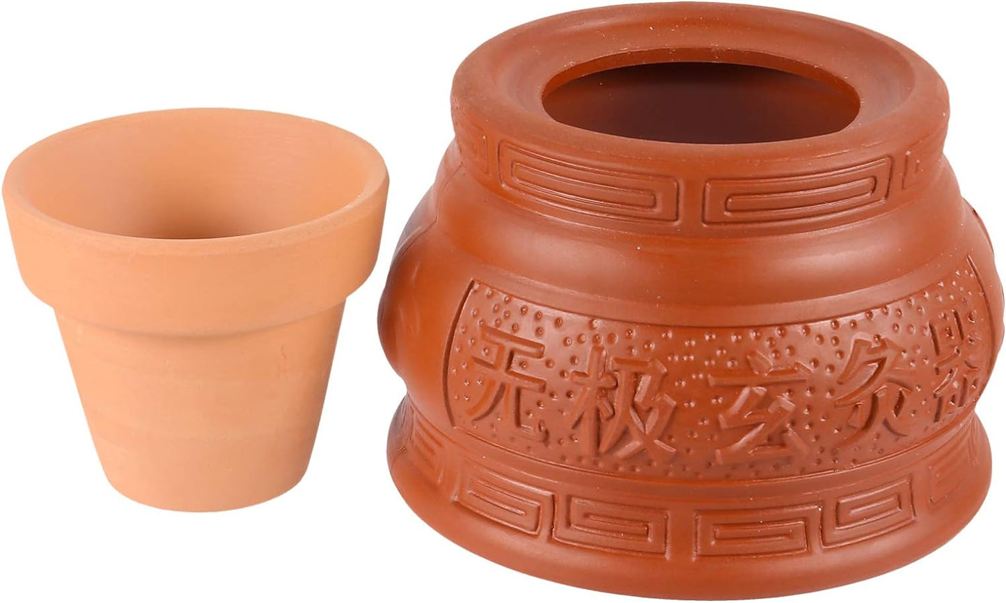 1pc Moxibustion Jar Moxibustion Massage Can Electric Massagers Hand Wisking Tool Electric Moxibustion Cupping Moxibustion Pot Cupping Suction Cups Moxa Burner Purple Clay