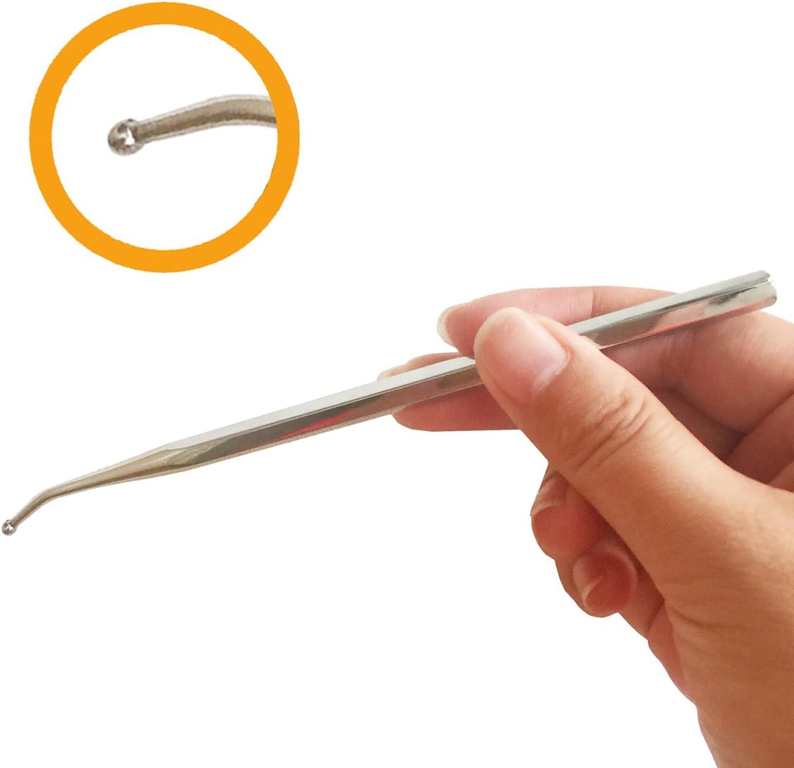 Angled Curved Ear and Body Point Probe Stimulator Acupressure Pocket Ear Chart and Pouch