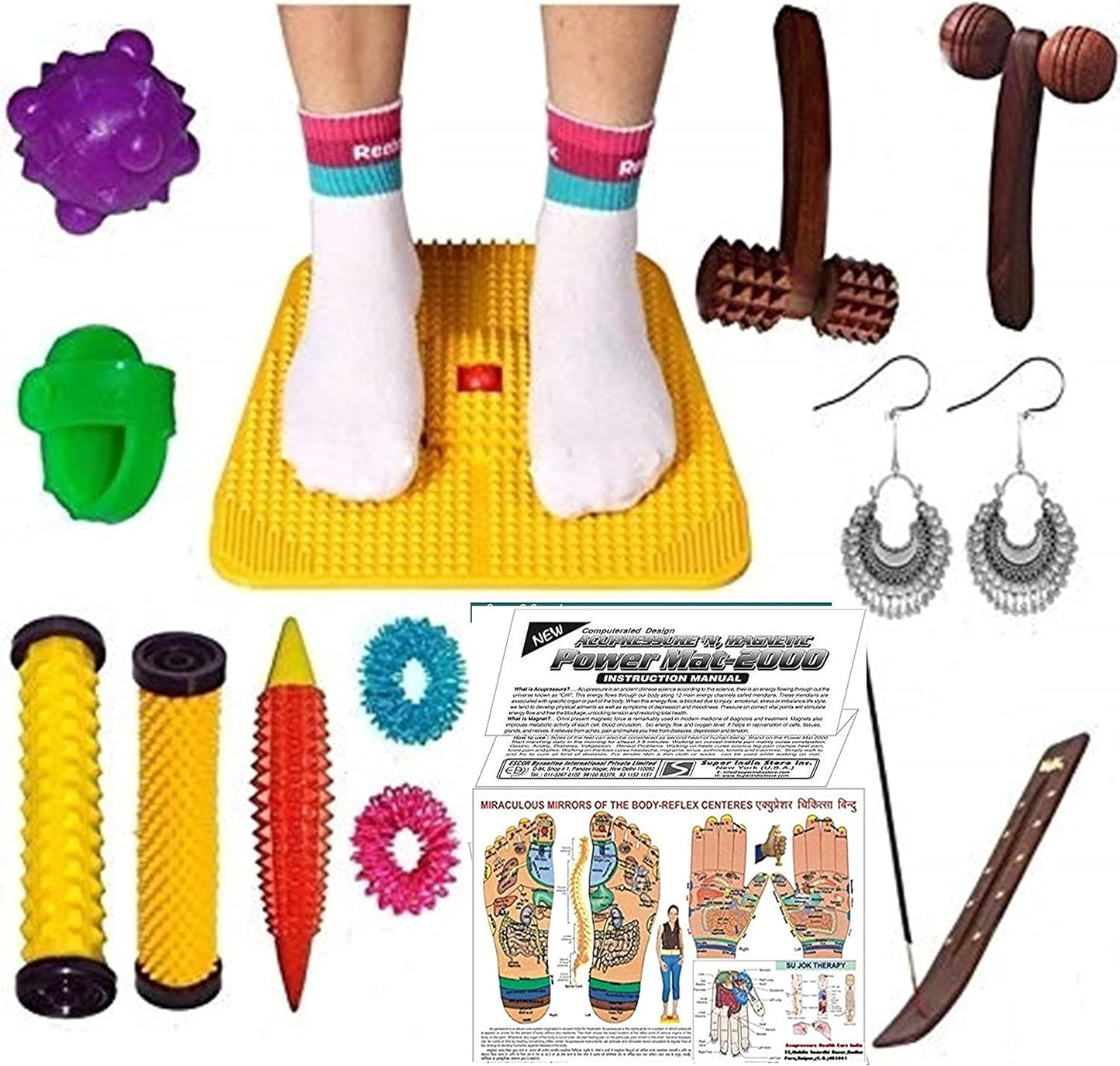 Acupressure Mat with Magnets Pyramids for Pain Relief and Total Health Size 12x12.5 Inches