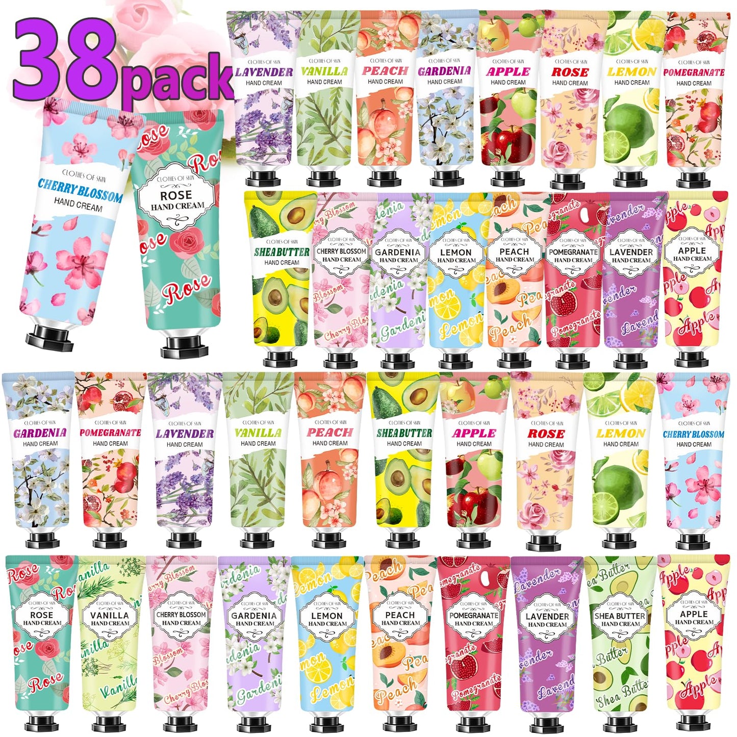 38 Pack Hand Cream for Women Gifts ,Mothers Day Gifts,Teacher Appreciation Gifts Nurse Gifts Birthday Gifts,Travel Size Hand Lotion for Dry Cracked Hands,Small Appreciation Gifts Bulk Gifts for Women