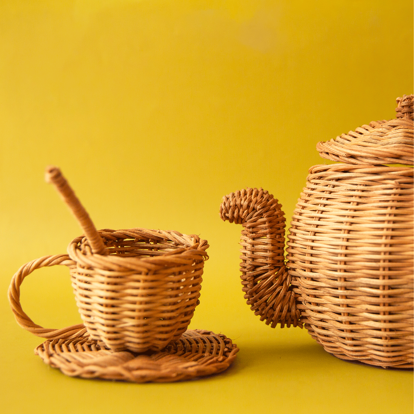 Rattan Toy Tea Set