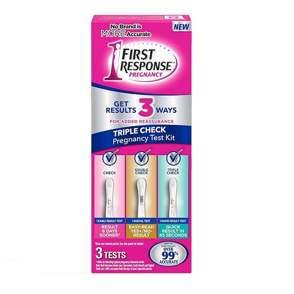First Response Triple Check Pregnancy Test Kit - 3 Tests