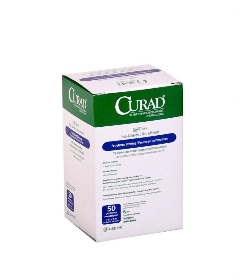 Medline CURAD Sterile Petrolatum Gauze: 3" x 9", 50 Count