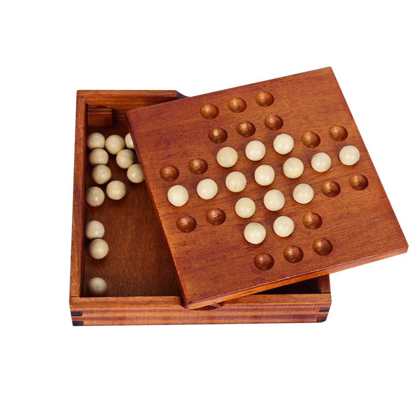 Wooden Marble Solitaire Board Toys