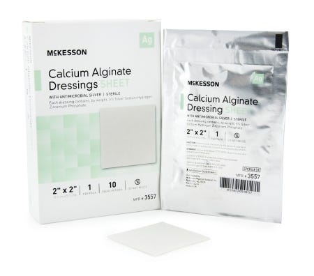McKesson 3557 Calcium Alginate Dressing with Silver, Box of 10