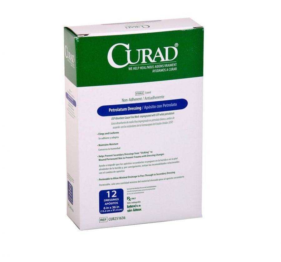 CURAD Sterile Petrolatum Gauze, 6" X 36", Box of 12
