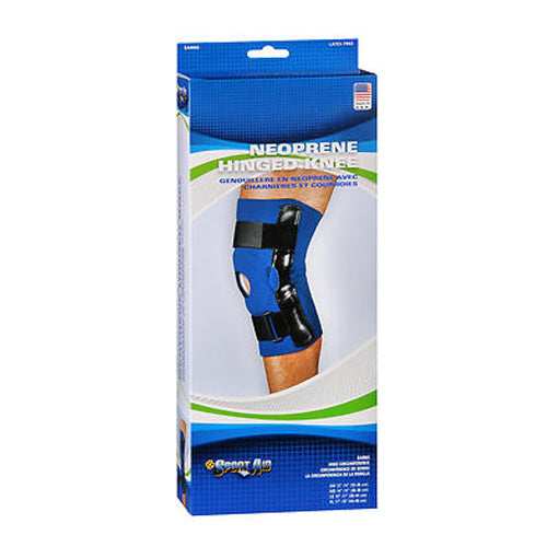 Sport Aid, Sportaid Knee Brace Hinged Open Patella Neoprene, Blue Large 1 each