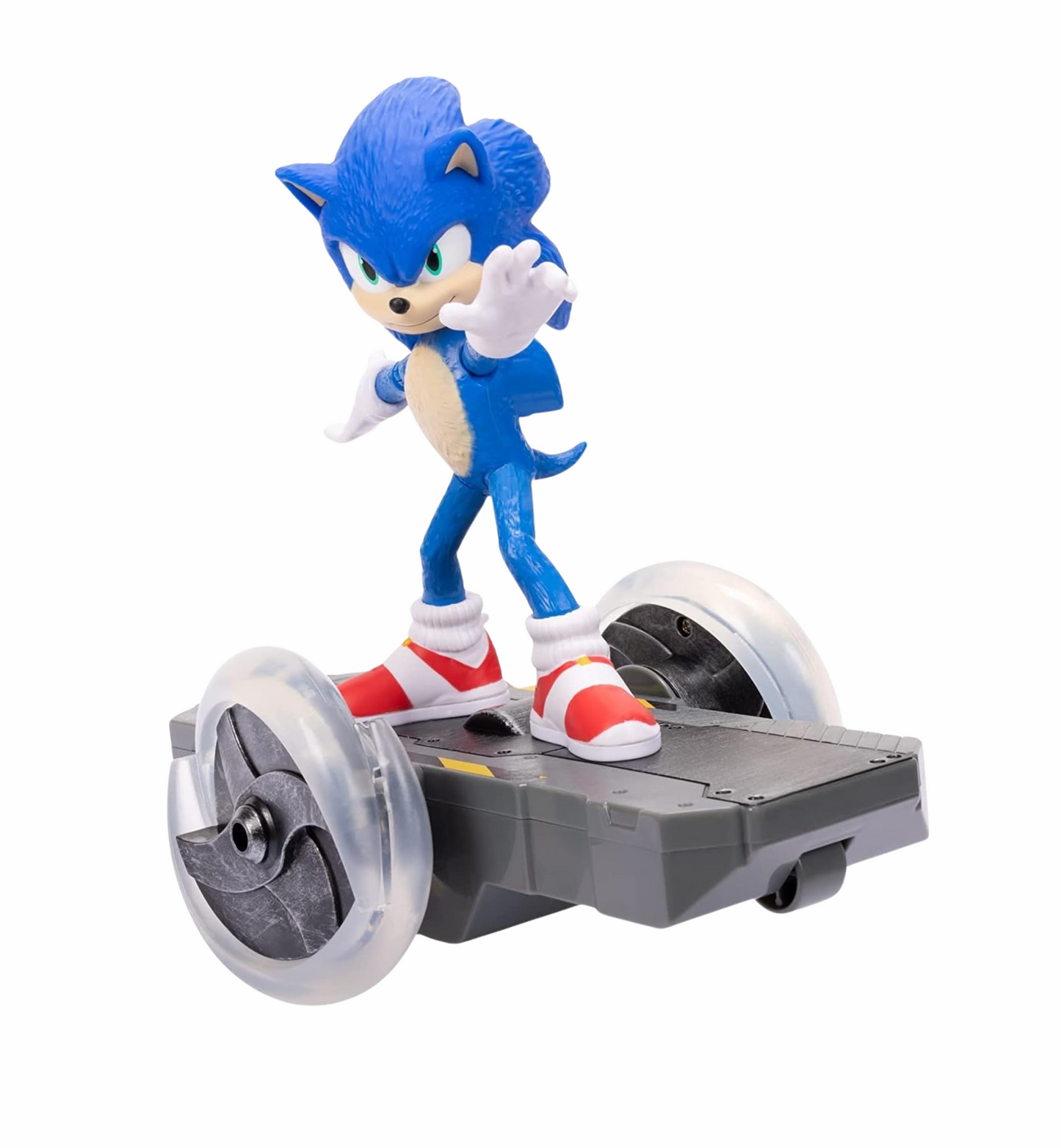Sonic The Hedgehog 2 Sonic Speed RC Vehicle, Includes 6” / 15cm Sonic Figure, RC Rider and Golden Ring Controller To Perform Tricks and Spins, Wheels Light Up With Turbo Mode