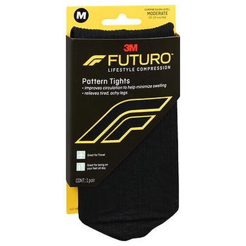 Futuro, Futuro Lifestyle Compression Pattern Tights Moderate, Medium Black, 1 Each