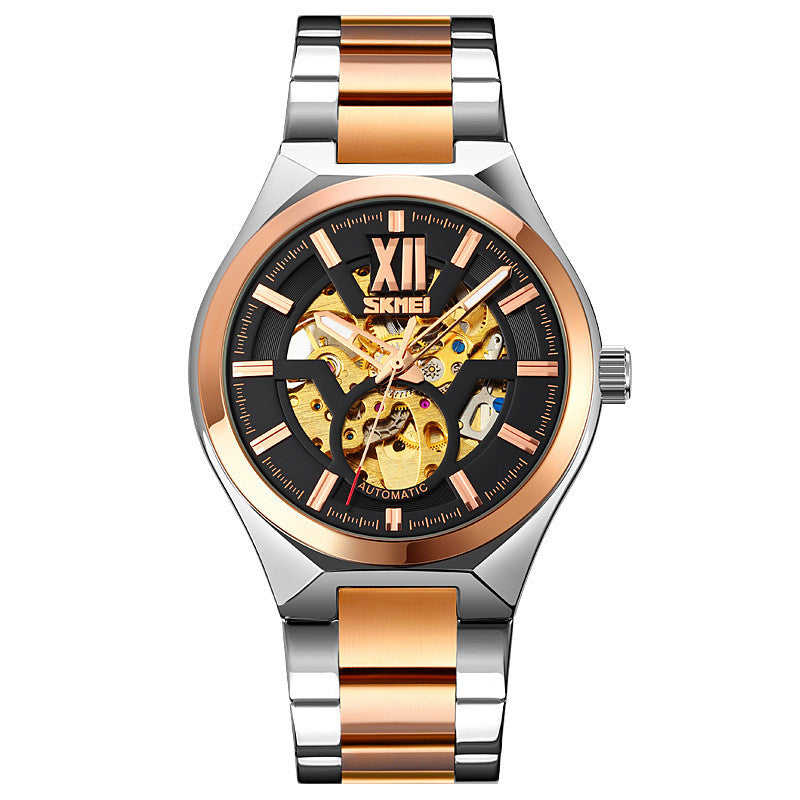 Moment Beauty Fashion Automatic Mechanical Watch Waterproof Hollow Through Bottom
