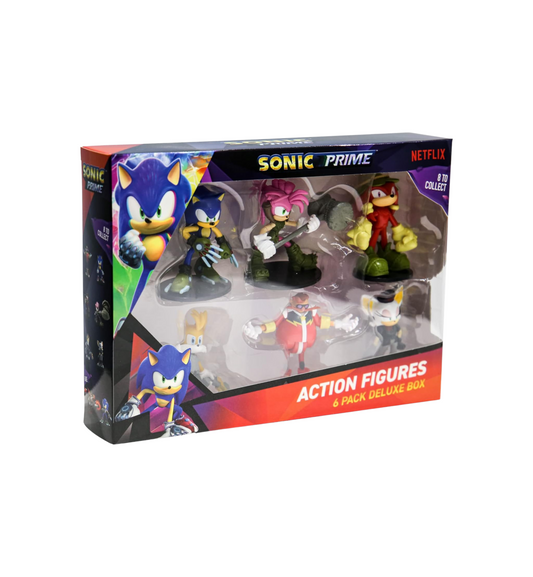 BANDAI Sonic Prime Action Figures 6 Pack Set 2 | 6 7.5cm Sonic The Hedgehog Articulated Figures Based On The Sonic Prime Netflix TV Show | Sonic Toys Make Great Gaming Merchandise For Adults And Kids