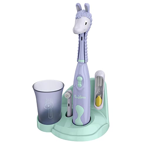 Brusheez® Kids�?Electric Toothbrush Set - Safe & Effective for Ages 3+ - Parent Tested & Approved with Gentle Bristles, 2 Brush Heads, Rinse Cup, 2-Minute Timer, & Storage Base (Luna The Llama)
