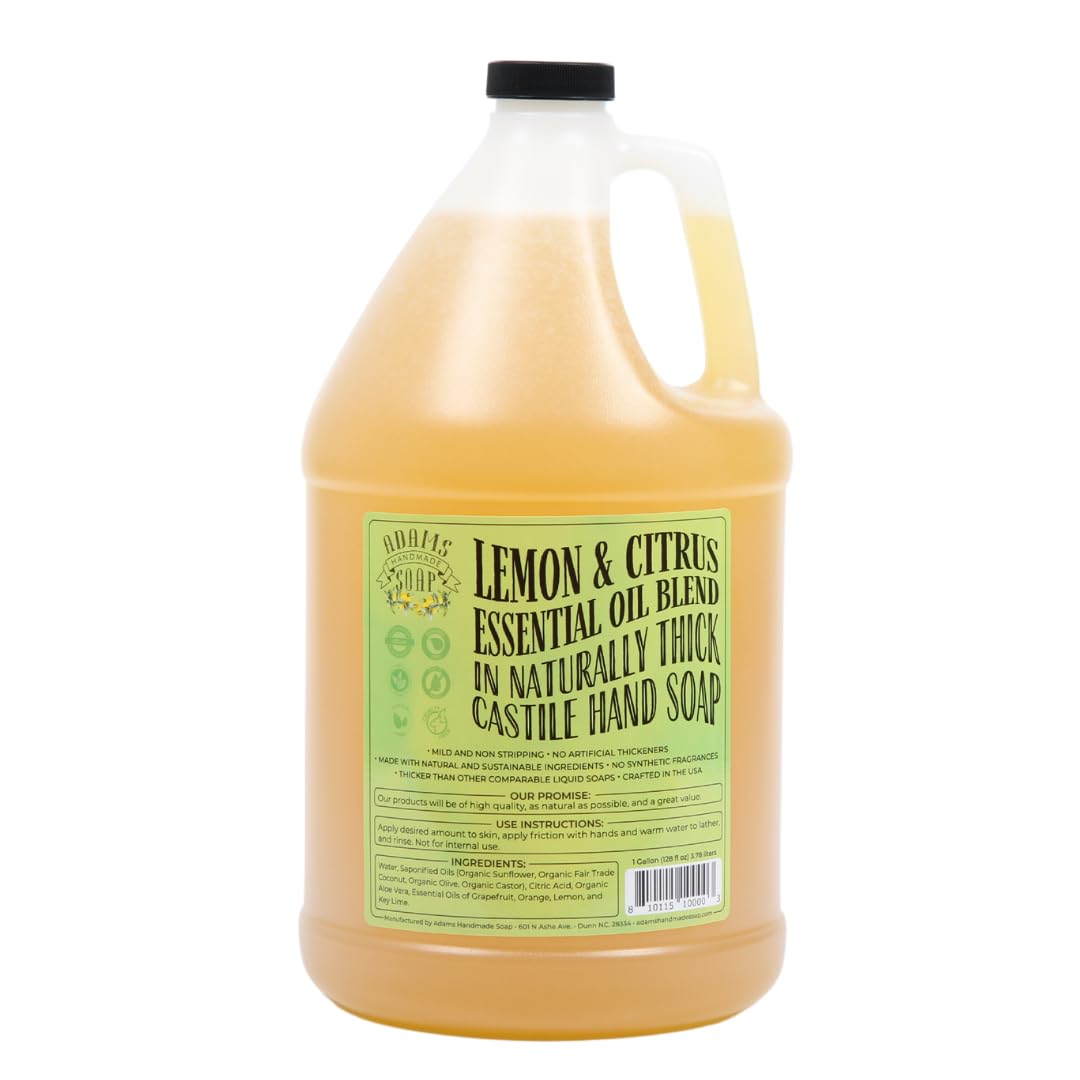 Adams Handmade Soap Thick Organic Castile Liquid Hand Soap 1 Gallon Refill - Citrus