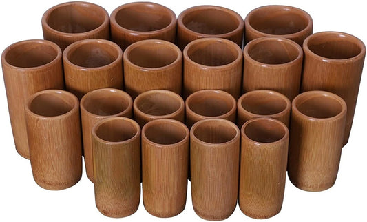 20 Pcs Boiled Bamboo Massage Cupping Set Carbonized Bamboo Traditional Vacuum Cupping Acupuncture Fire Therapy