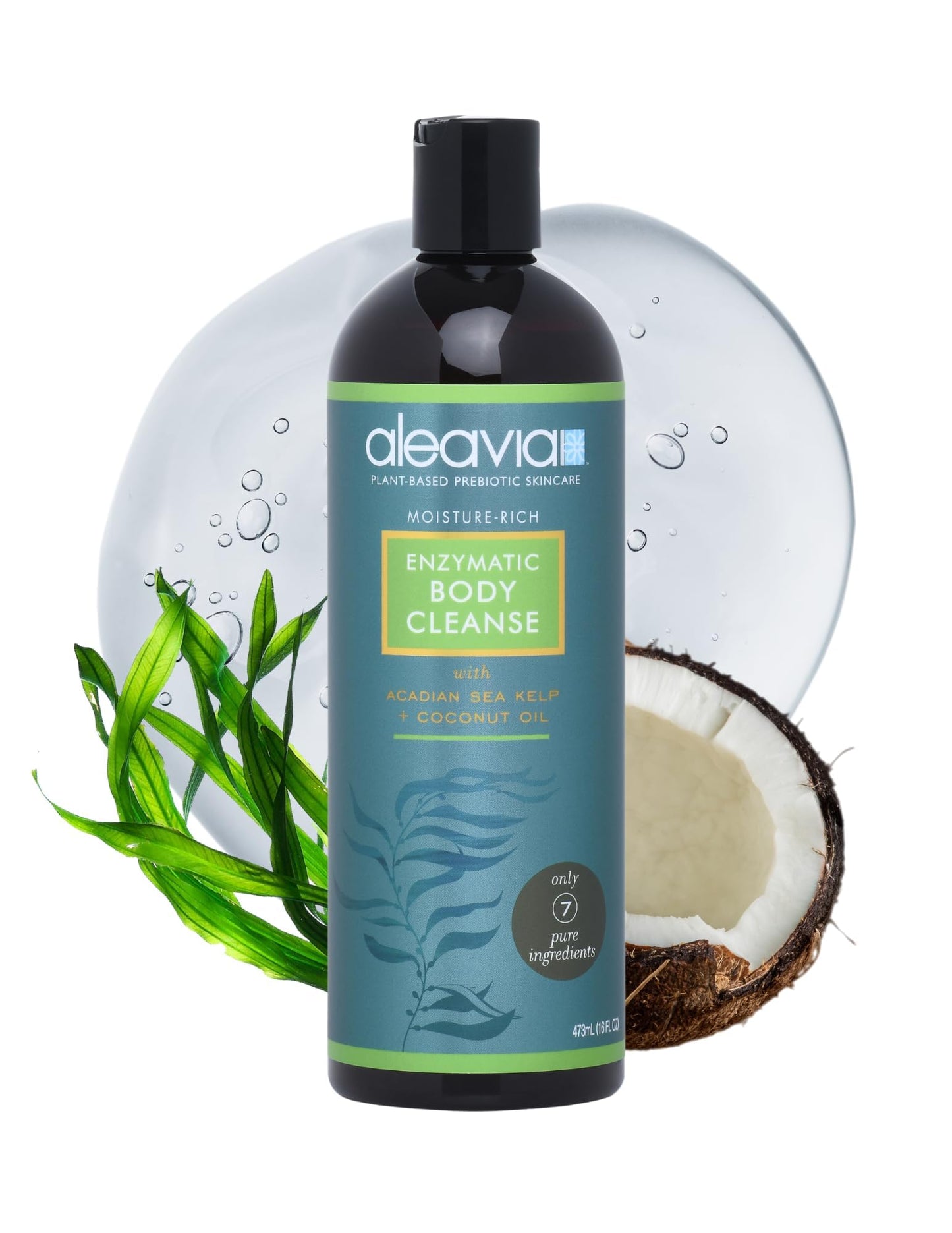 Aleavia Enzymatic Body Cleanse �?Fragrance-Free Organic & All-Natural Prebiotic, Vegan Body Wash �?Sulfate-Free Body Cleanser �?16 Oz.
