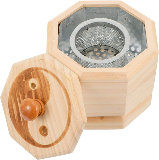 EXCEART Moxibustion Box Household Navel Belly Waist Warm Herb Wormwood Box Meridian Pain Relief Moxa Burner for Women Men