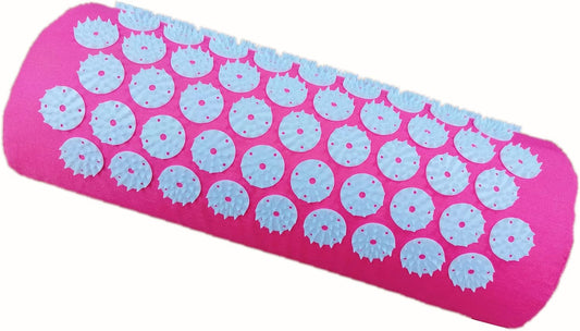 Acupressure Massage Pillow Acupuncture Massager for Neck Back Head Pain Relief, Body Muscle Stress Relaxation, Pink