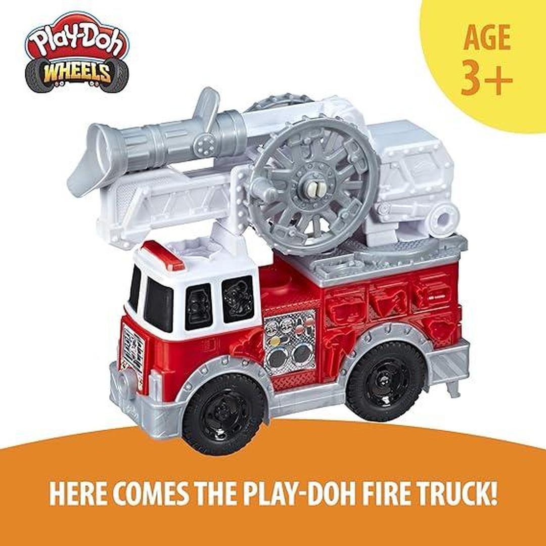 Play-Doh Wheels Firetruck Toy with 5 Non-Toxic Colors Including Play-Doh Water Compound