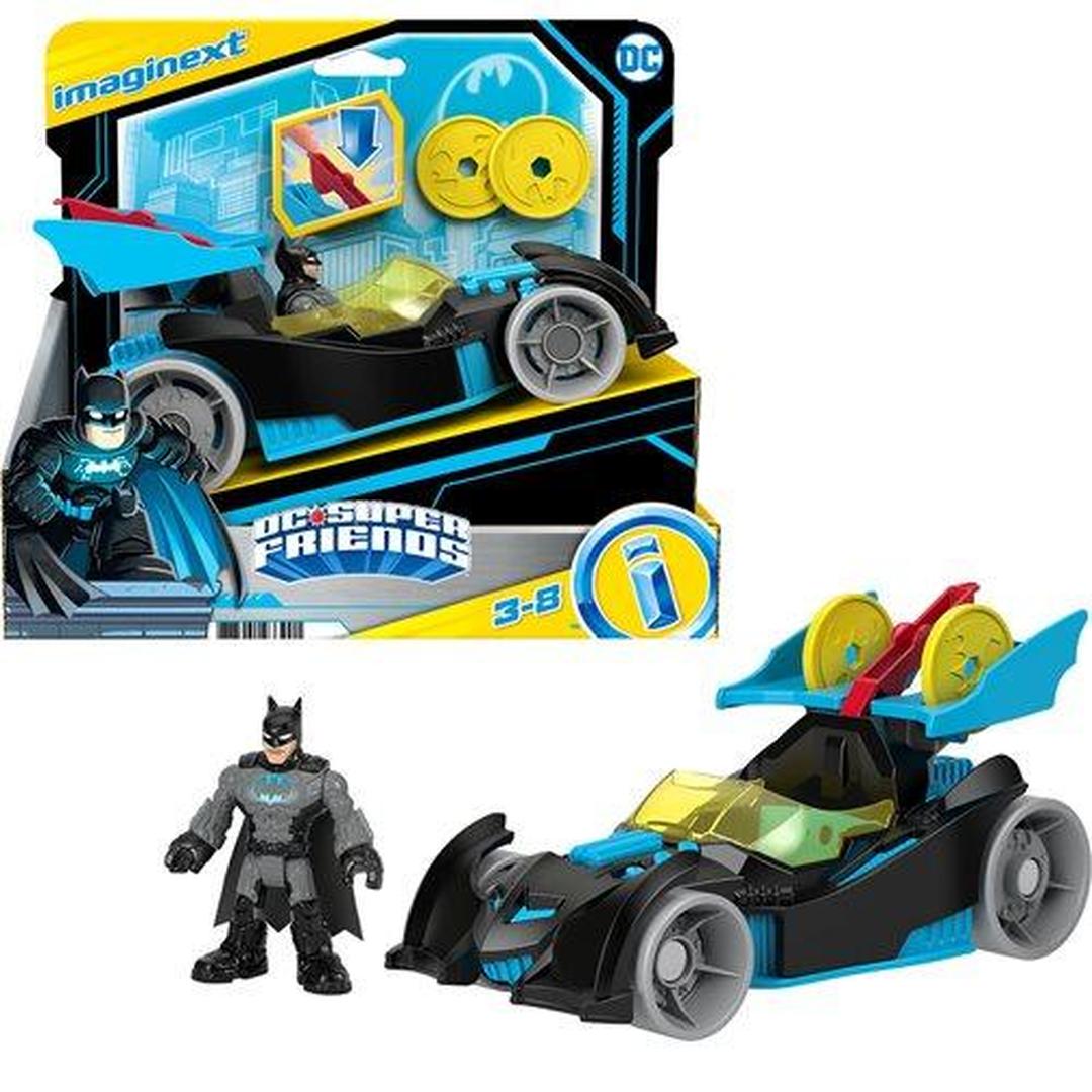 Fisher-Price Imaginext DC Super Friends Batman Toy Bat-Tech Racing Batmobile with Lights