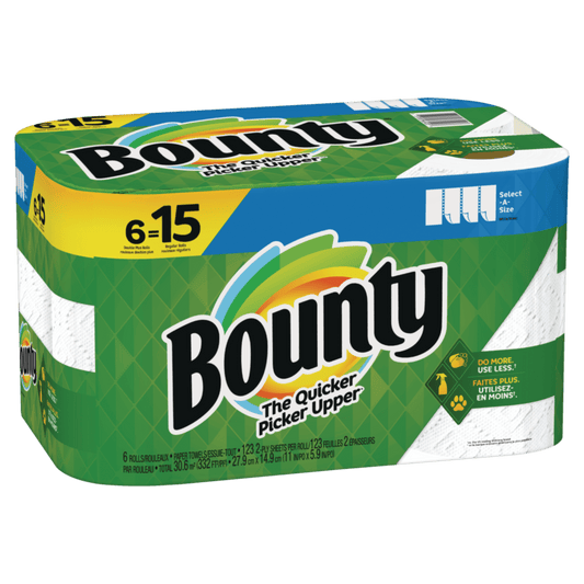 Bounty Select-A-Size Double Plus Roll Paper Towel, 2-ply, 6-pk
