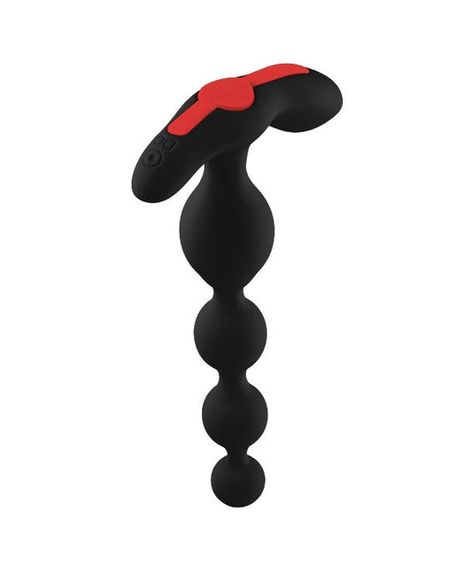 Femme Fun Flexible Vibrating Anal Beads in Black/Red