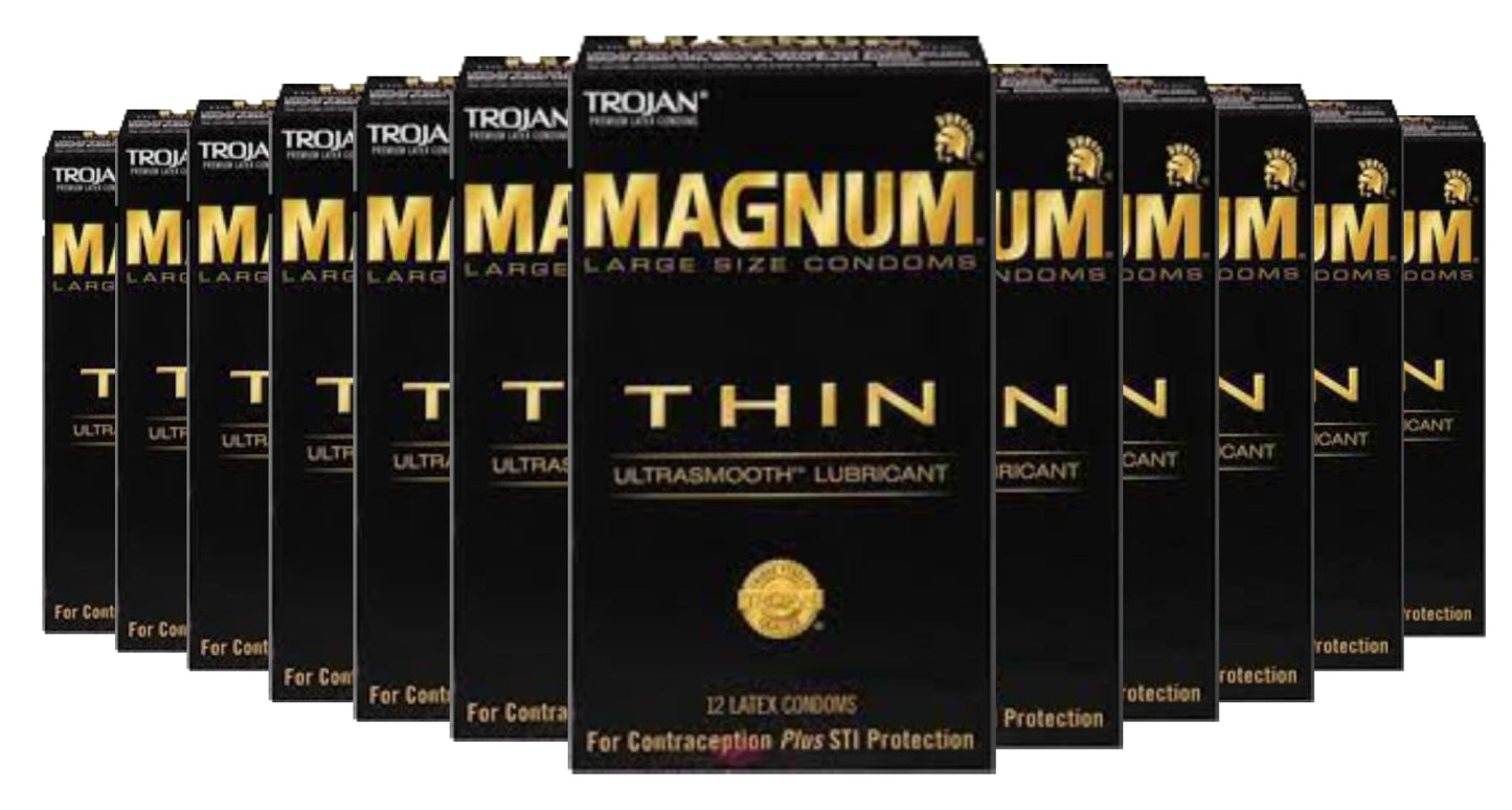 Trojan Magnum Thin with ultrasmooth lubricant - 12 ct ea - 12 Pack