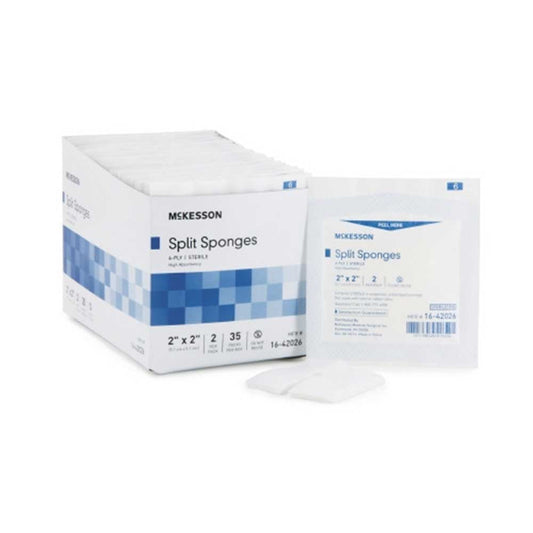 McKesson Non-Woven Sponge 6-Ply, 2" x 2" Pack of 2