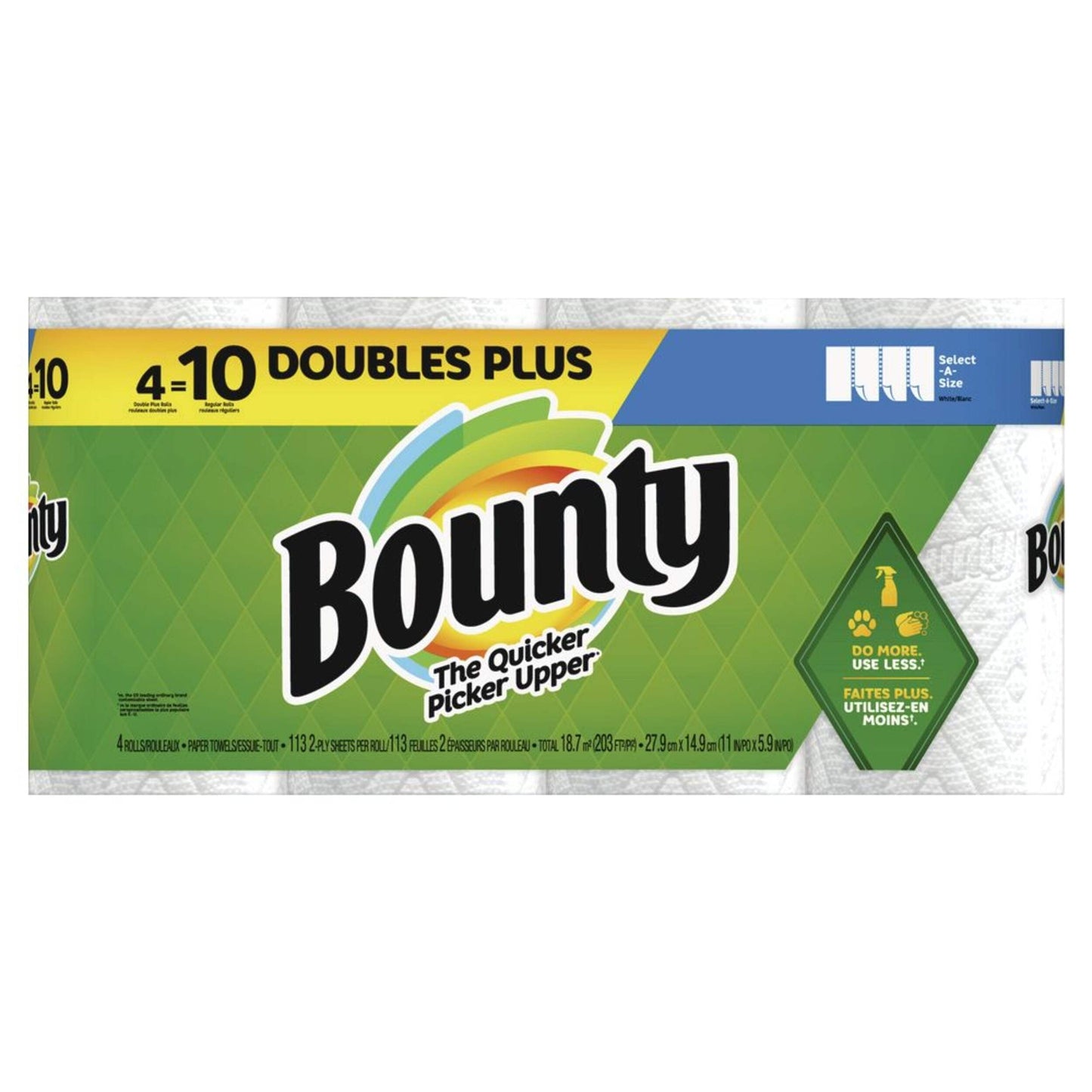 Bounty Select-A-Size Double Plus Roll Paper Towel, 2-ply, 4-pk