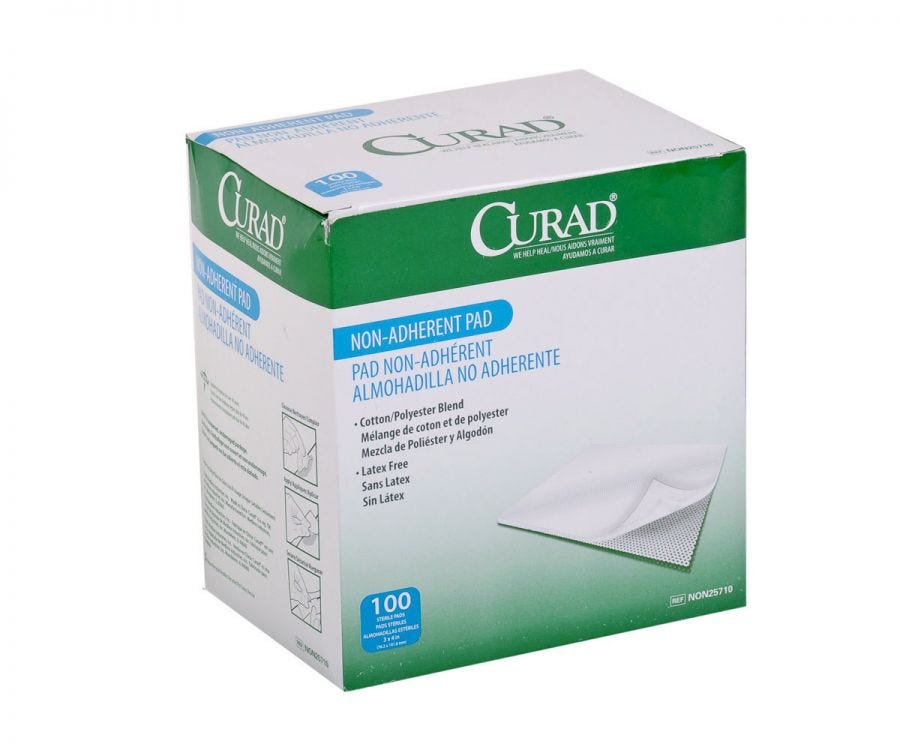 Medline CURAD Sterile Non-Adherent Pad: 3" x 4", 1200 Count
