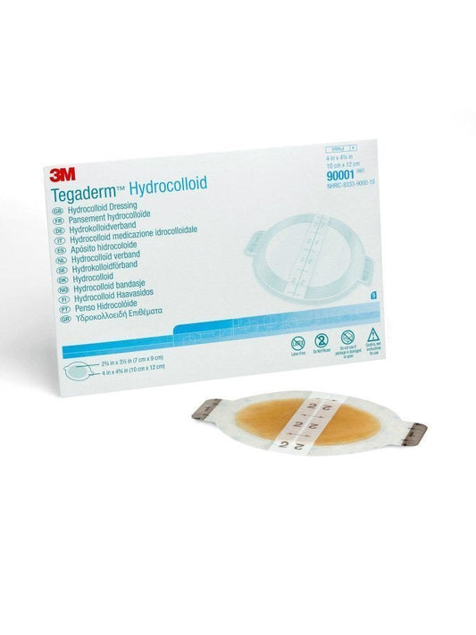 Tegaderm Hydrocolloid Dressing - 4 x 4 3/4", Oval, Box of 5