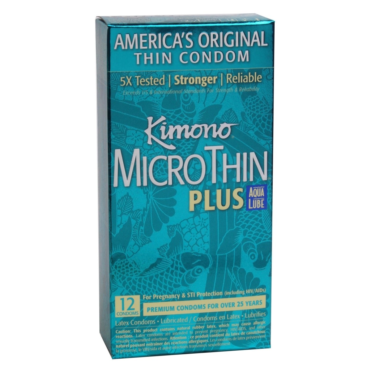 Kimono Microthin W-aqua Lube 12pk Intimates Adult Boutique