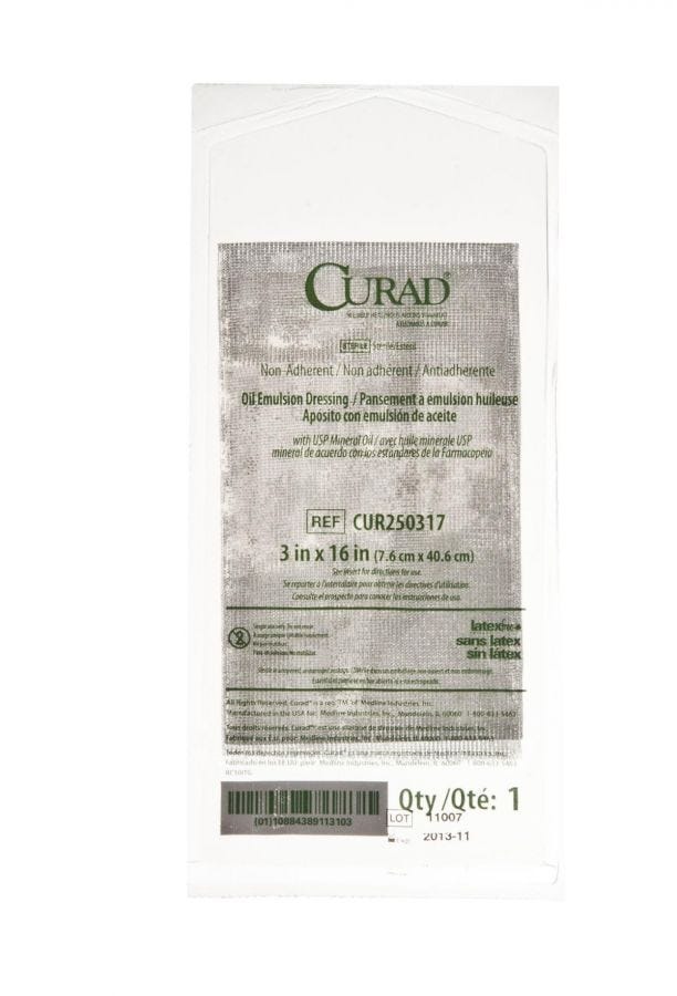 Medline CURAD Sterile Oil Emulsion Gauze: 3" x 16", 36 Count 50258331
