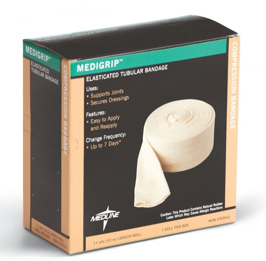 Medline Medigrip Tubular Bandages, Box of 1 Roll