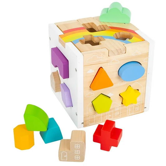 Small Foot Shape-Fitting Cube Rainbow
