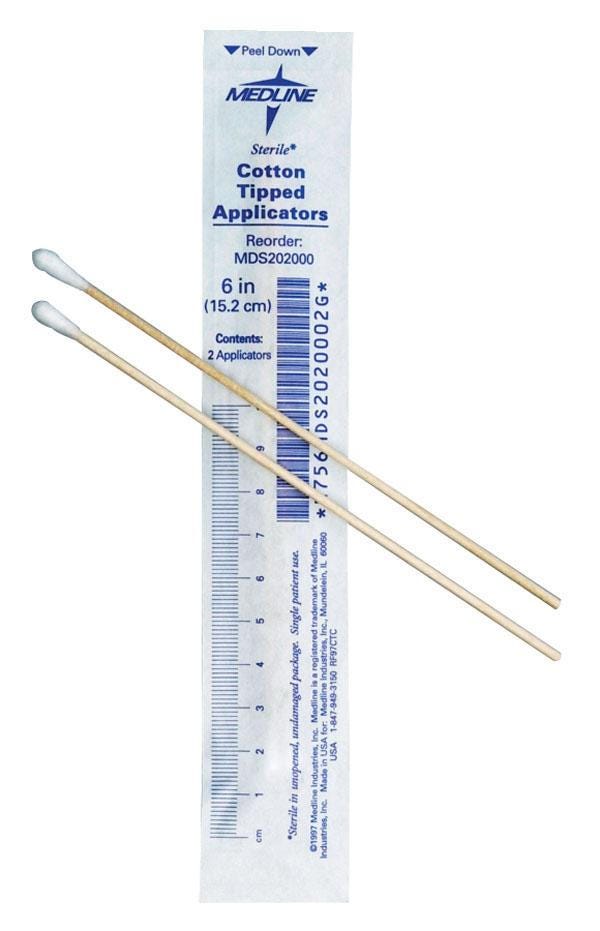 Sterile Cotton Tipped Applicators, Box of 200, Pack of 3 (600 Total)