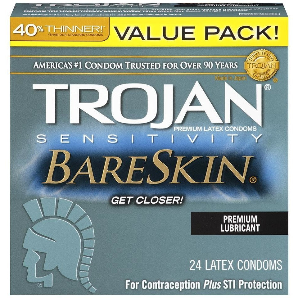 Trojan Bareskin Lubricated 24pk Intimates Adult Boutique